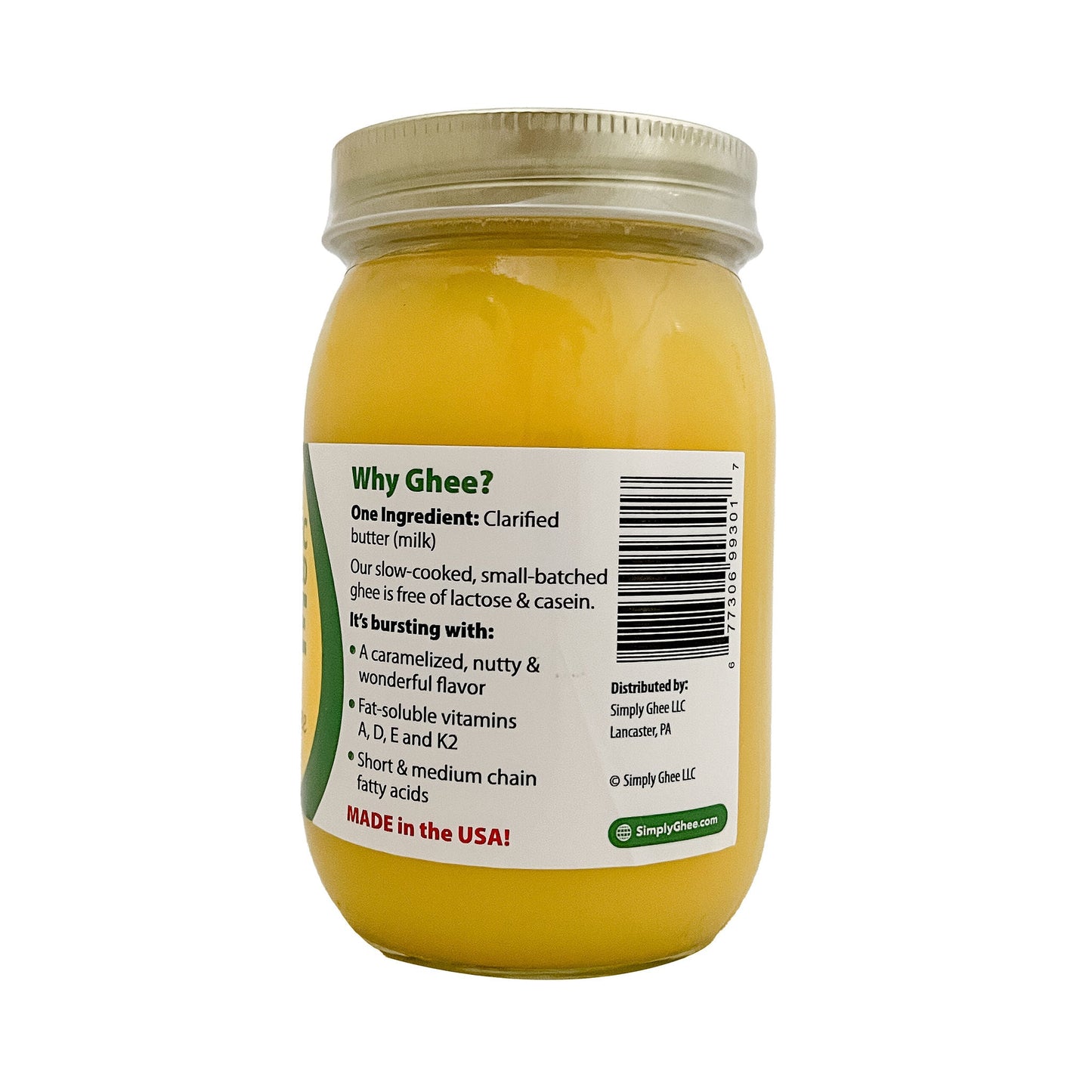 Domestic Grassfed Ghee 16oz - Homeland Harvest