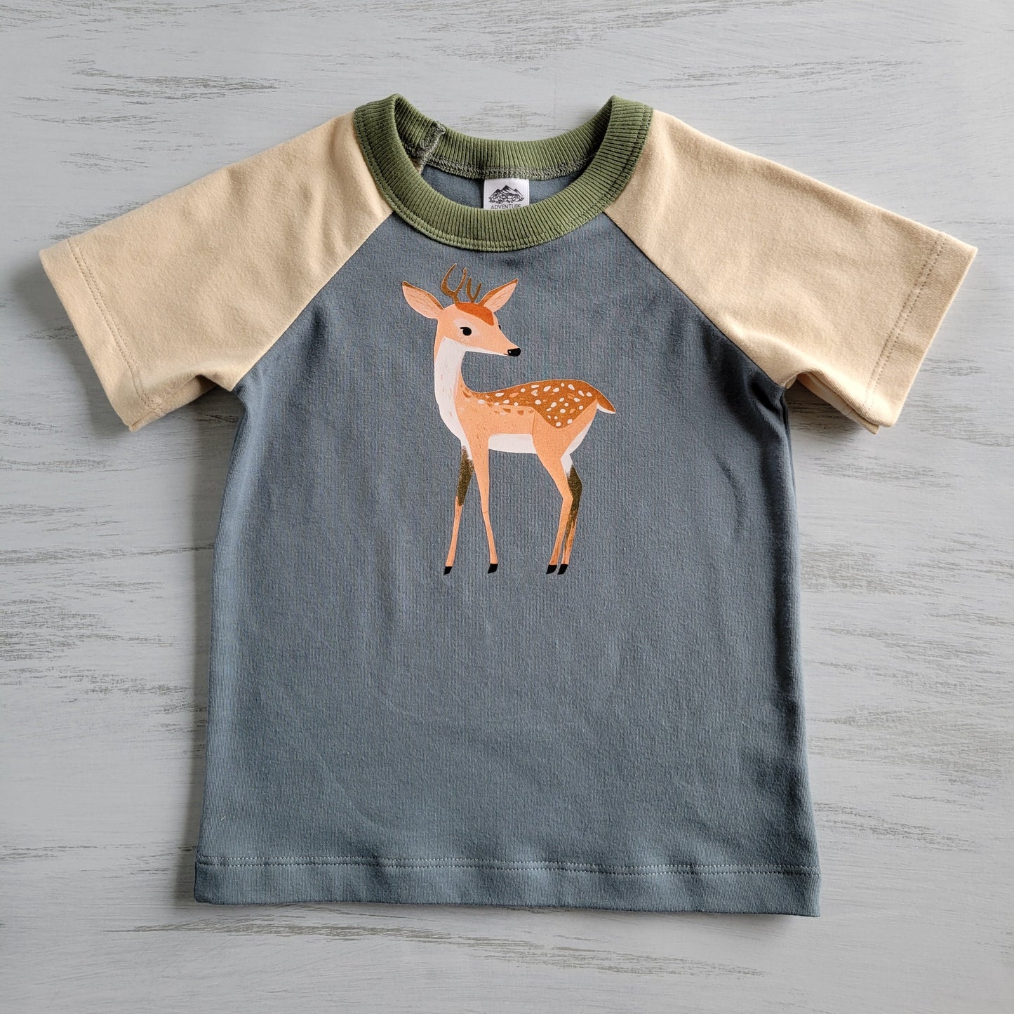 Blue - Kids Animals Tshirt - Organic American made Cotton - Homeland Harvest