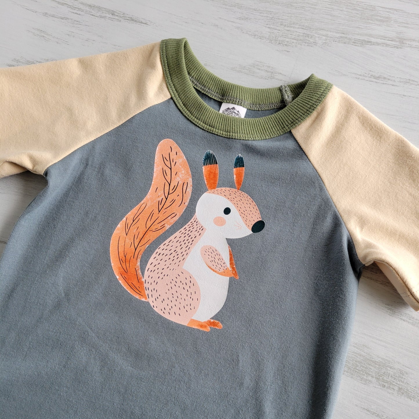 Blue - Kids Animals Tshirt - Organic American made Cotton - Homeland Harvest