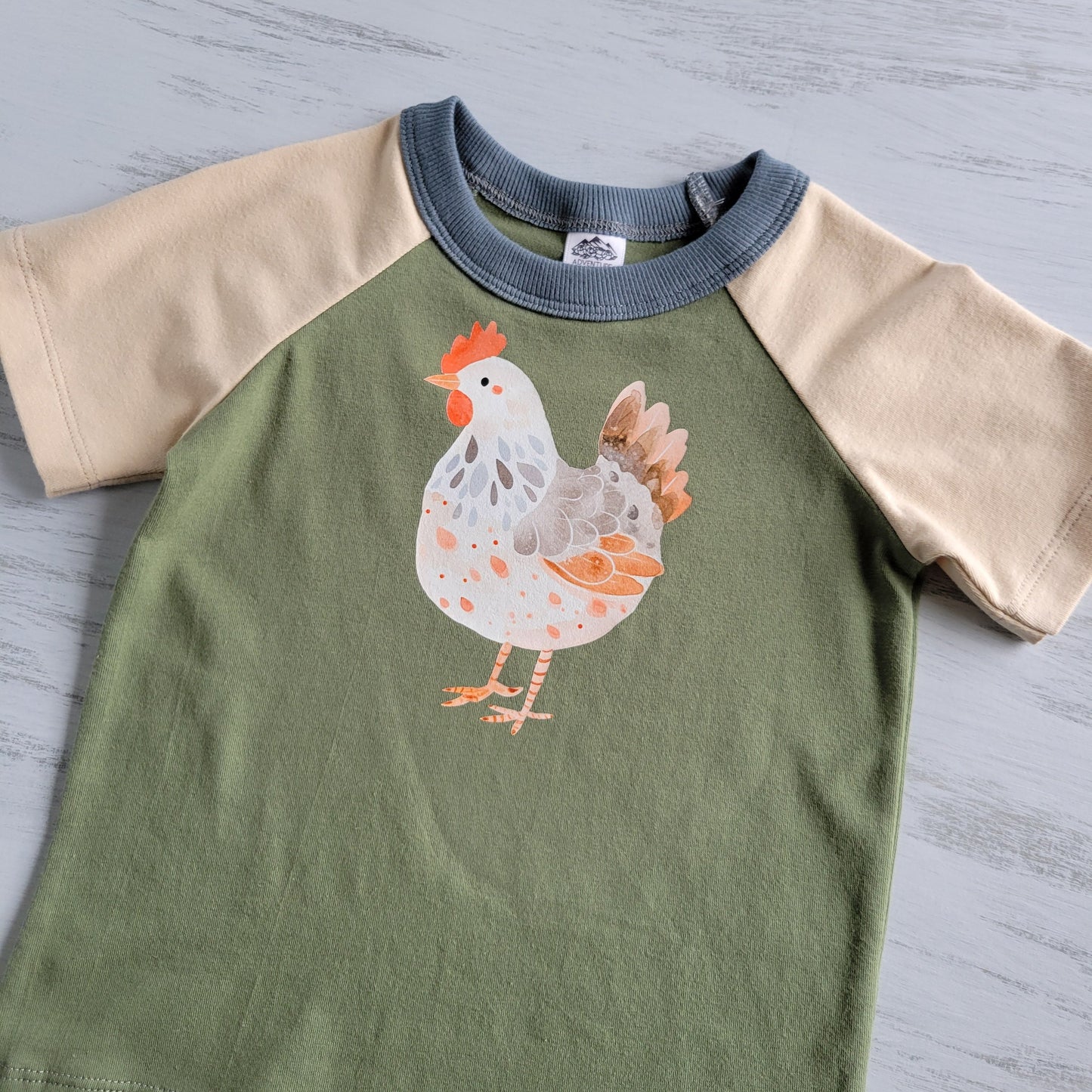 Green - Kids Animals Tshirt - Organic American made Cotton - Homeland Harvest