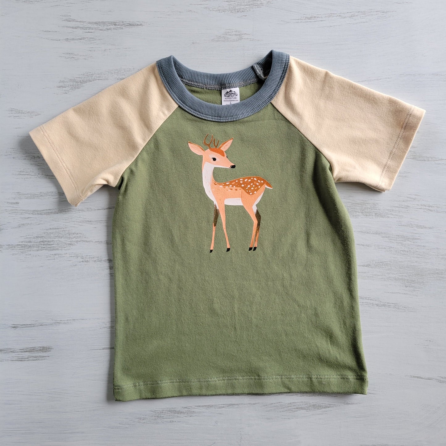 Green - Kids Animals Tshirt - Organic American made Cotton - Homeland Harvest