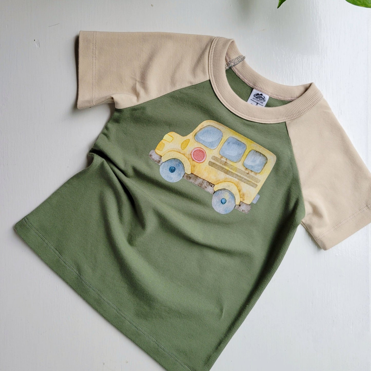 Kids Green Trucks Tshirt - Organic American made Cotton - Homeland Harvest