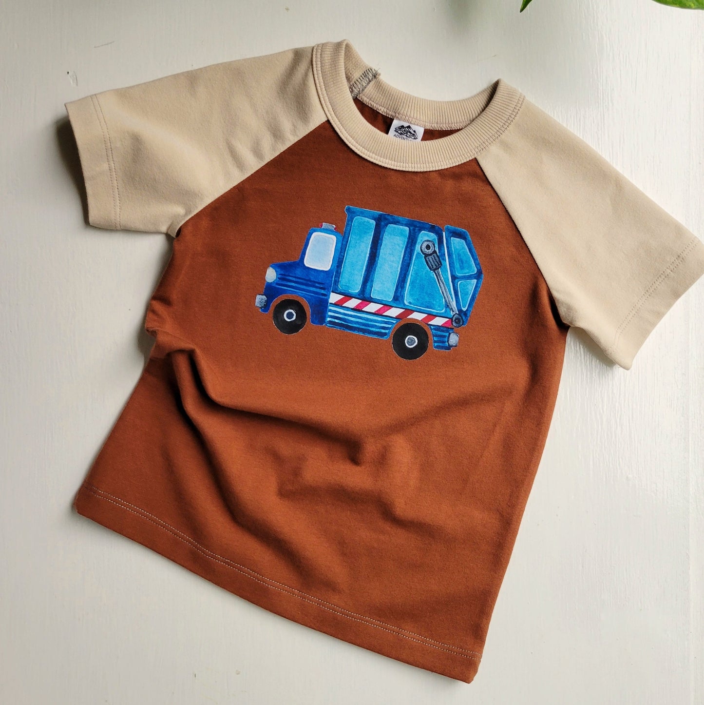 Kids Rust Brown Trucks Tshirt - Organic American made Cotton - Homeland Harvest