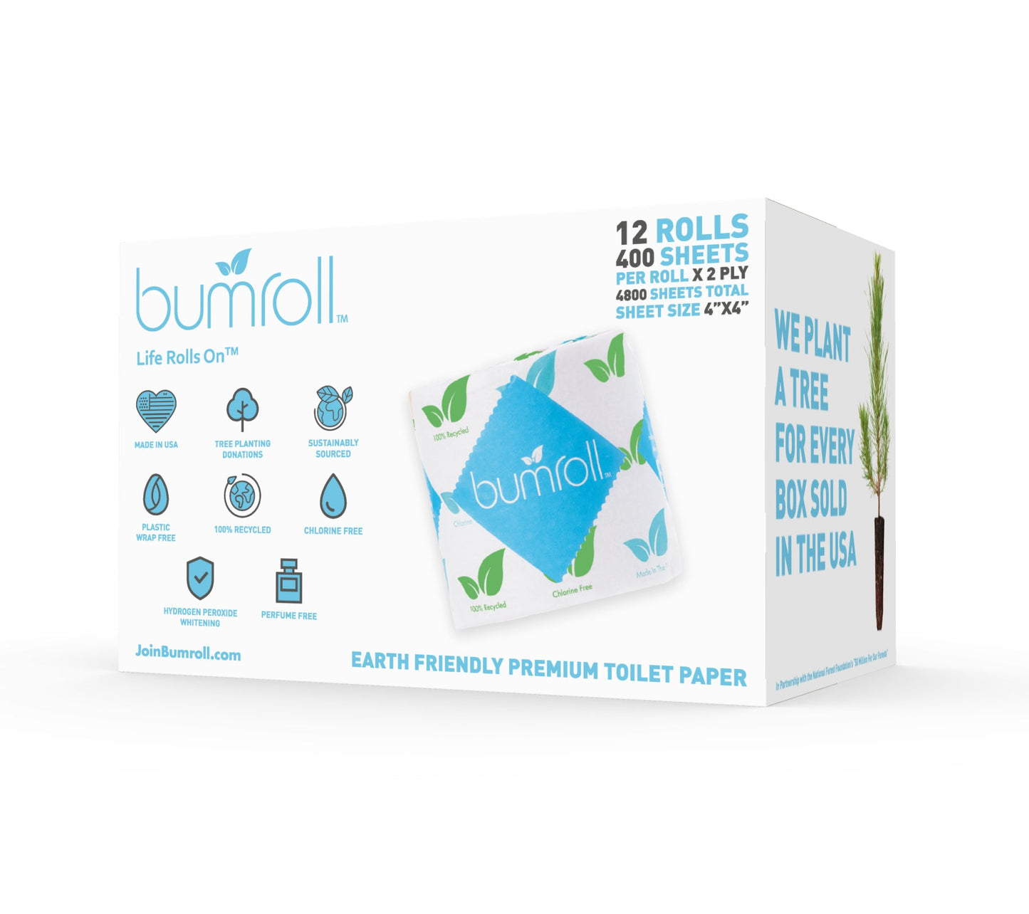 Bumroll, Proudly Made in USA, Premium Toilet Paper & Paper Towels, Plants Trees In The USA - Homeland Harvest