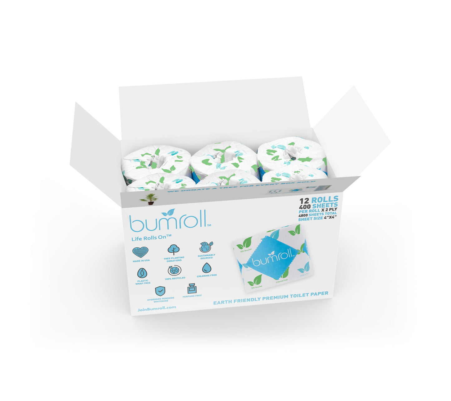 Bumroll, Proudly Made in USA, Premium Toilet Paper & Paper Towels, Plants Trees In The USA - Homeland Harvest
