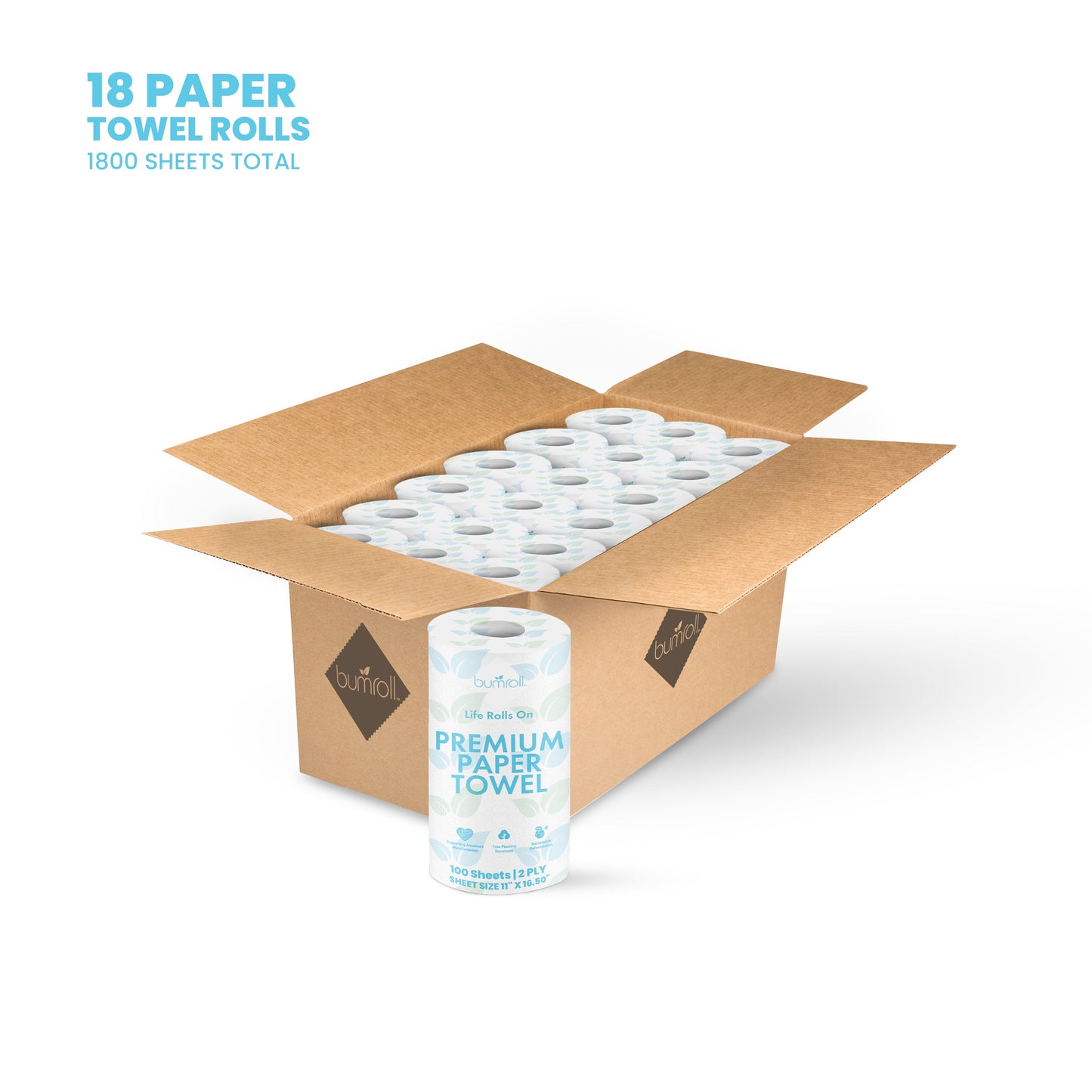 Bumroll, Proudly Made in USA, Premium Toilet Paper & Paper Towels, Plants Trees In The USA - Homeland Harvest