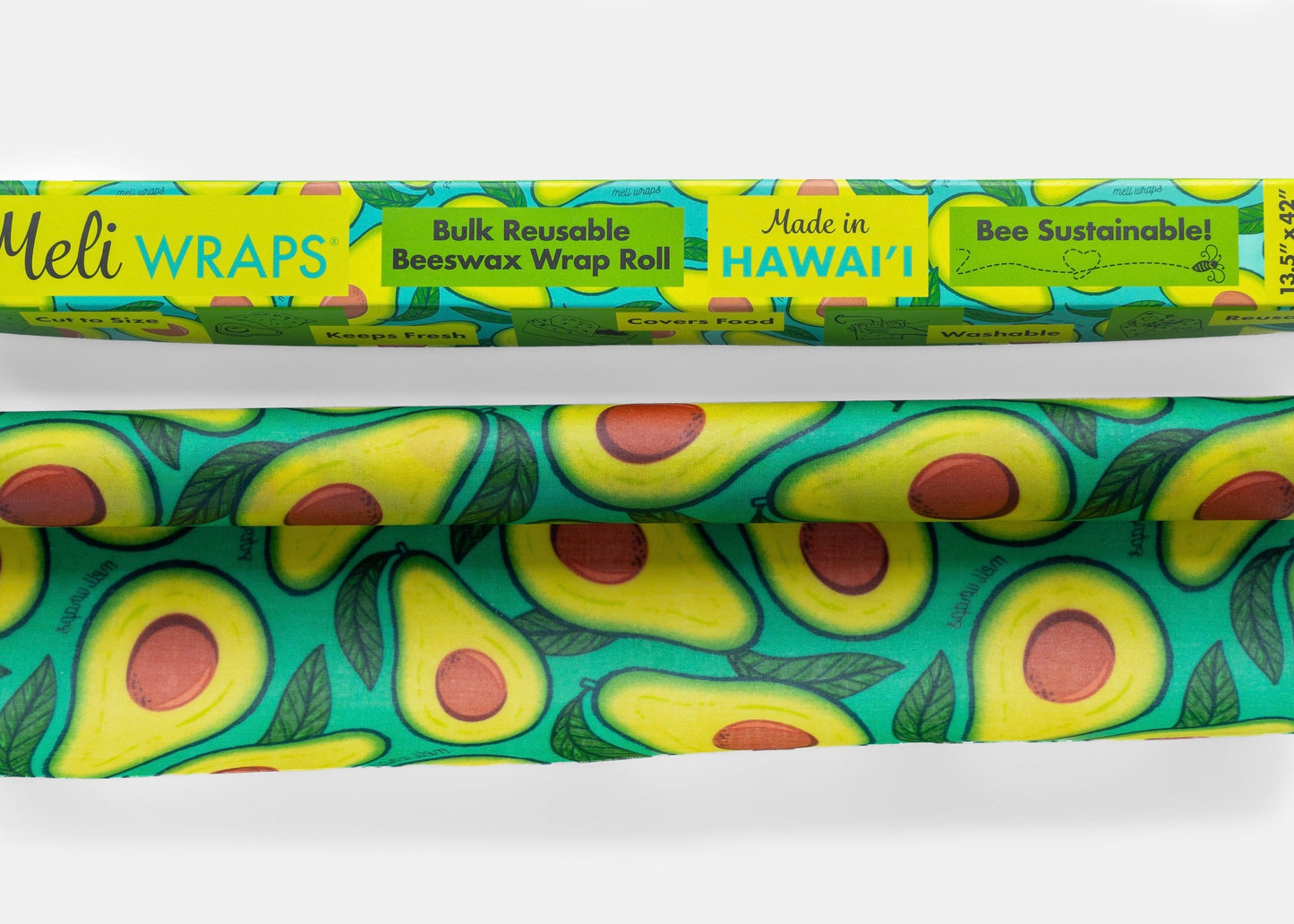 Beeswax Wrap Bulk Roll - Avocado Print - Homeland Harvest