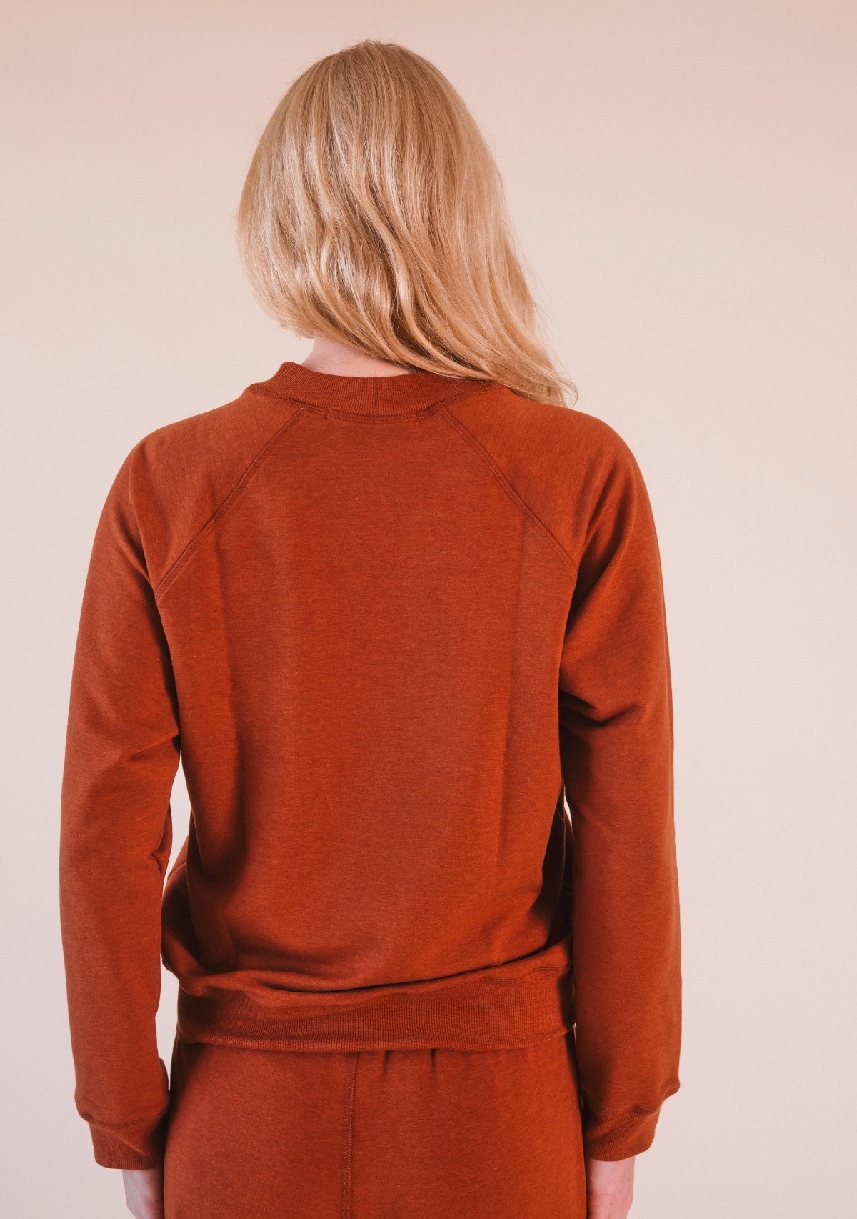 Agnes Raglan Organic Cotton + Tencel™ Sweatshirt - Rust - Homeland Harvest