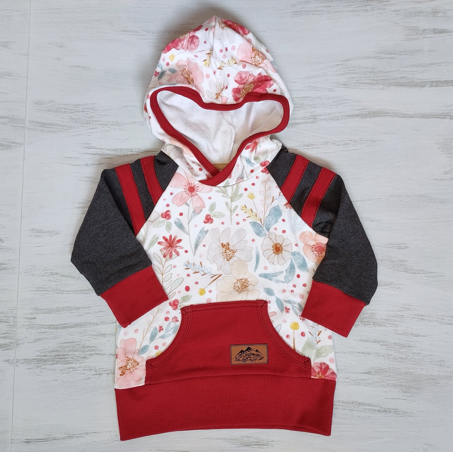 Kids Red Floral Hoodie - Homeland Harvest