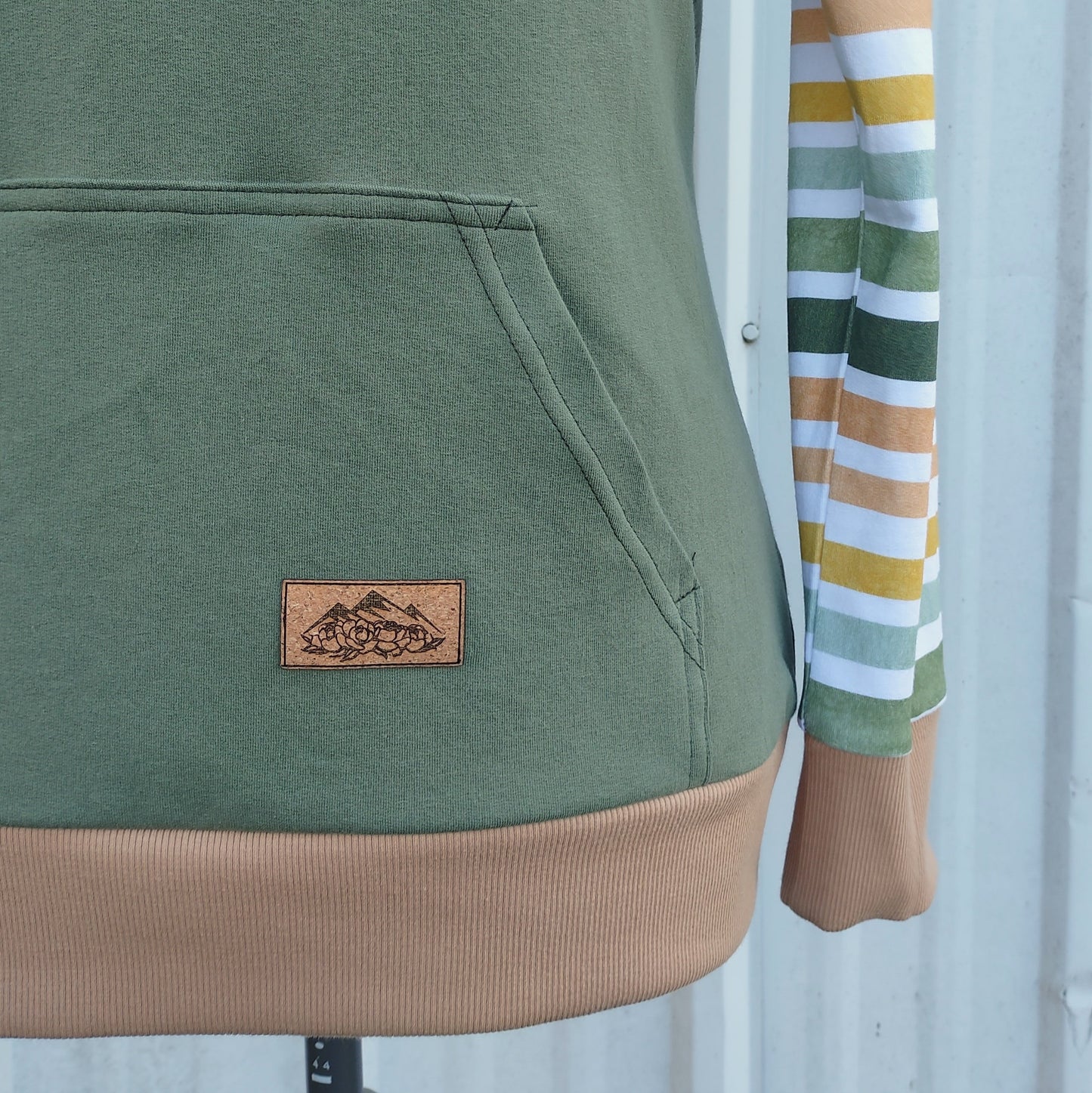 Women's Green Stripes Hoodie - Homeland Harvest