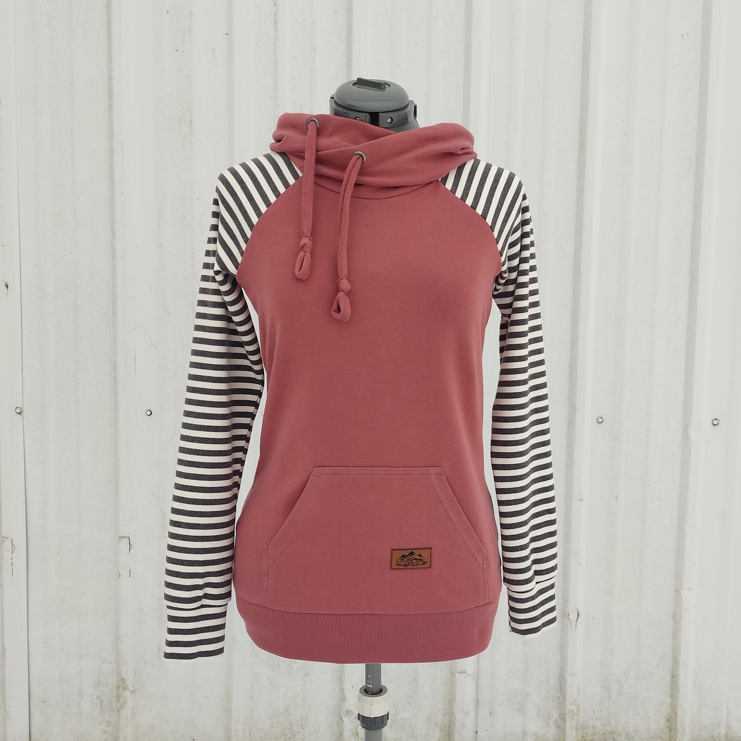 Women's Apple Pink Stripes Hoodie - Homeland Harvest