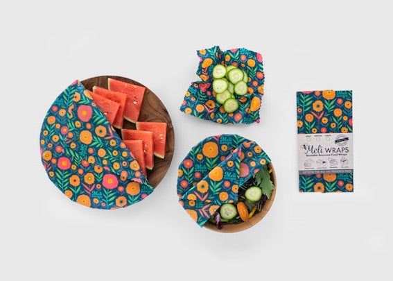 Beeswax Food Wrap - Fall Bloom Print - Homeland Harvest