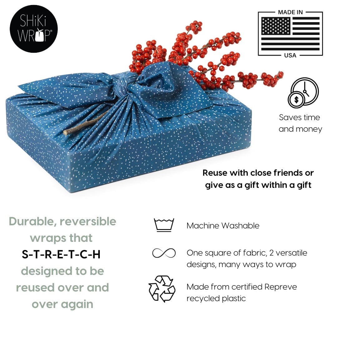 Assorted Set of 9 Reusable Cloth Furoshiki Gift Wrap | Holiday Collection - Homeland Harvest