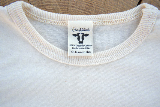 Organic Cotton Short Sleeve Baby T-shirt-Undyed - Homeland Harvest