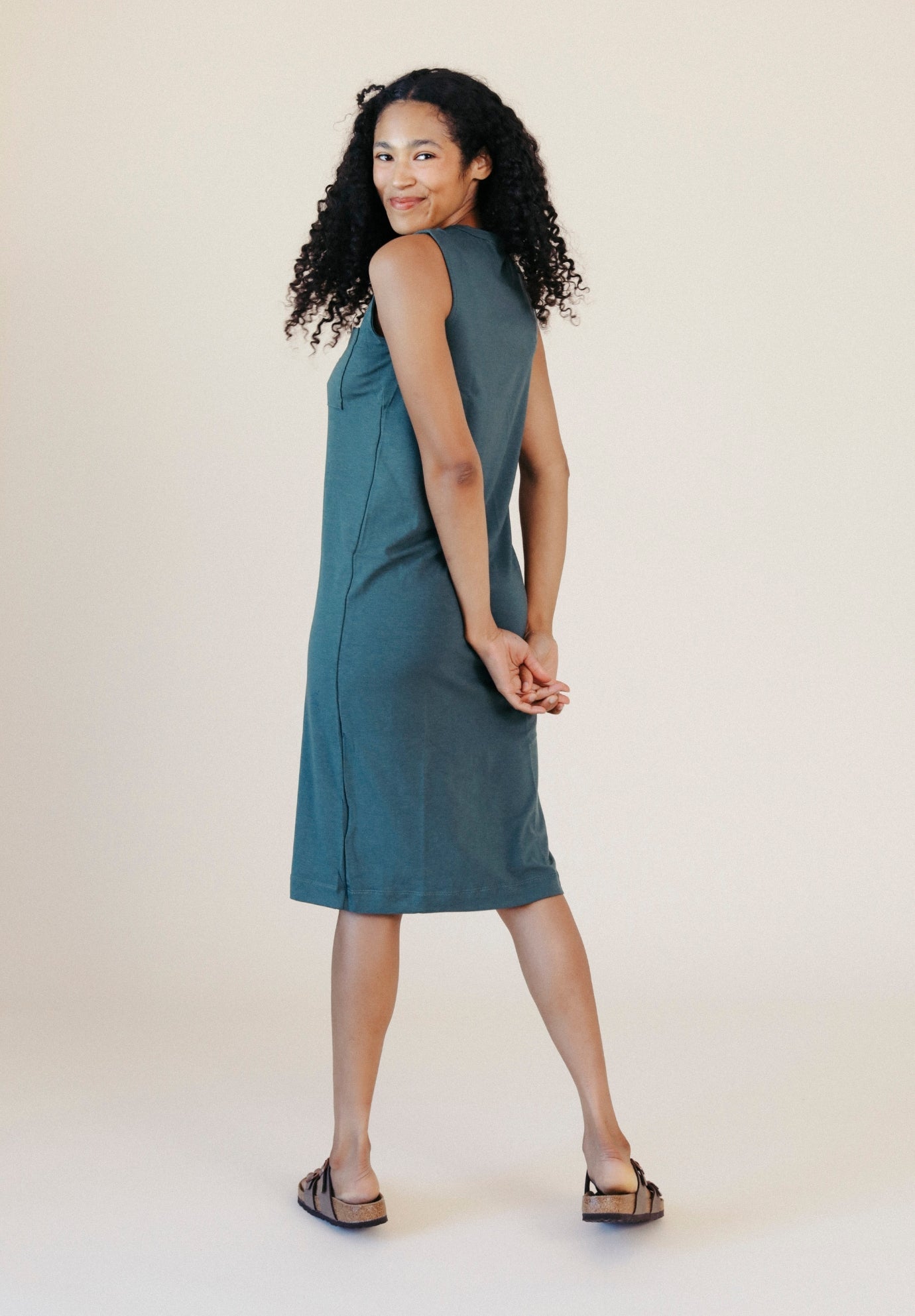 Sophie Tank Jersey Dress - Pine - Homeland Harvest
