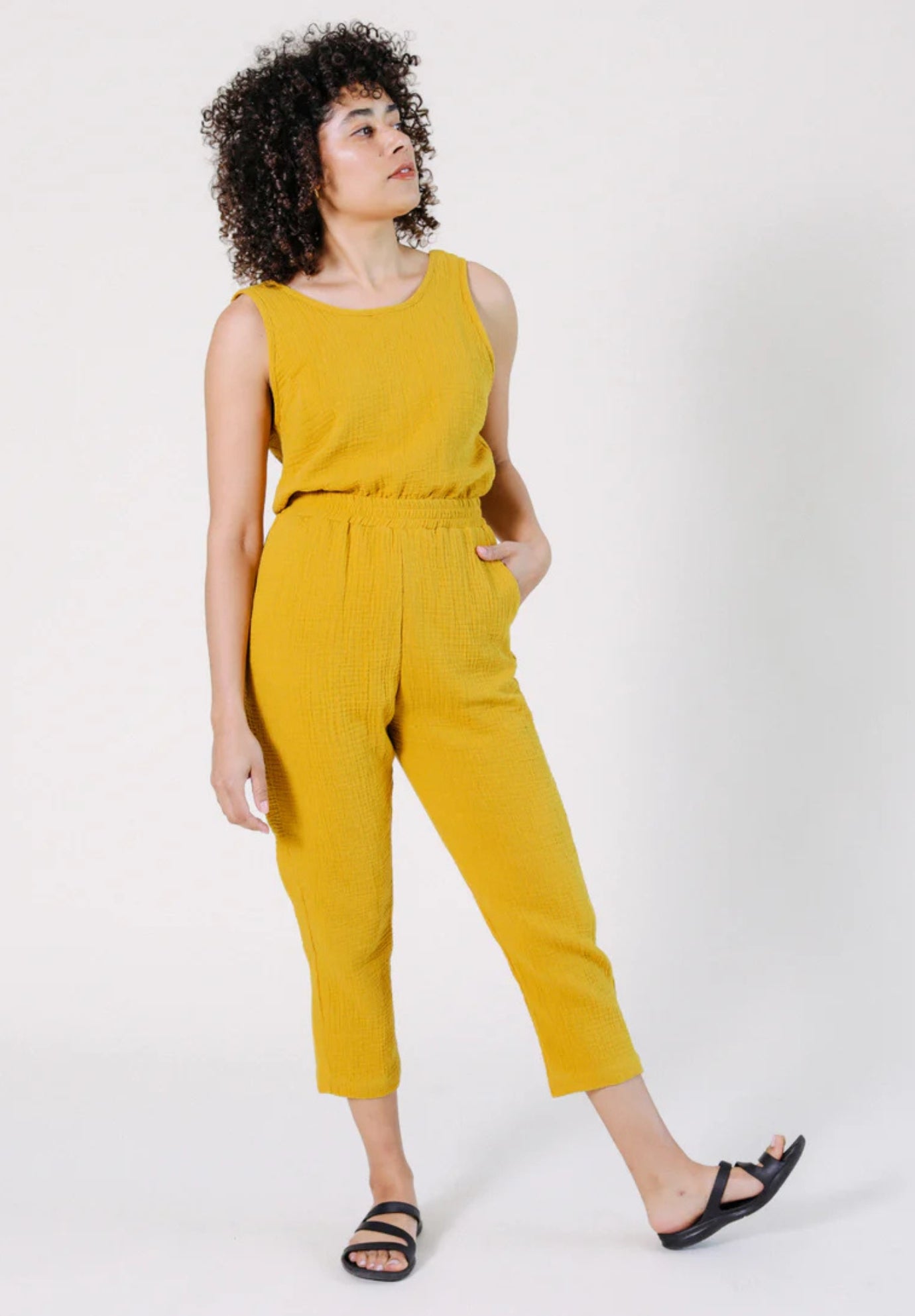 Jameela Organic Cotton Jumpsuit - Golden - Homeland Harvest