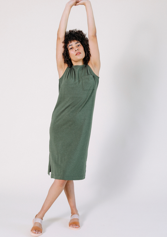 Sophie Tank Jersey Dress - Moss - Homeland Harvest