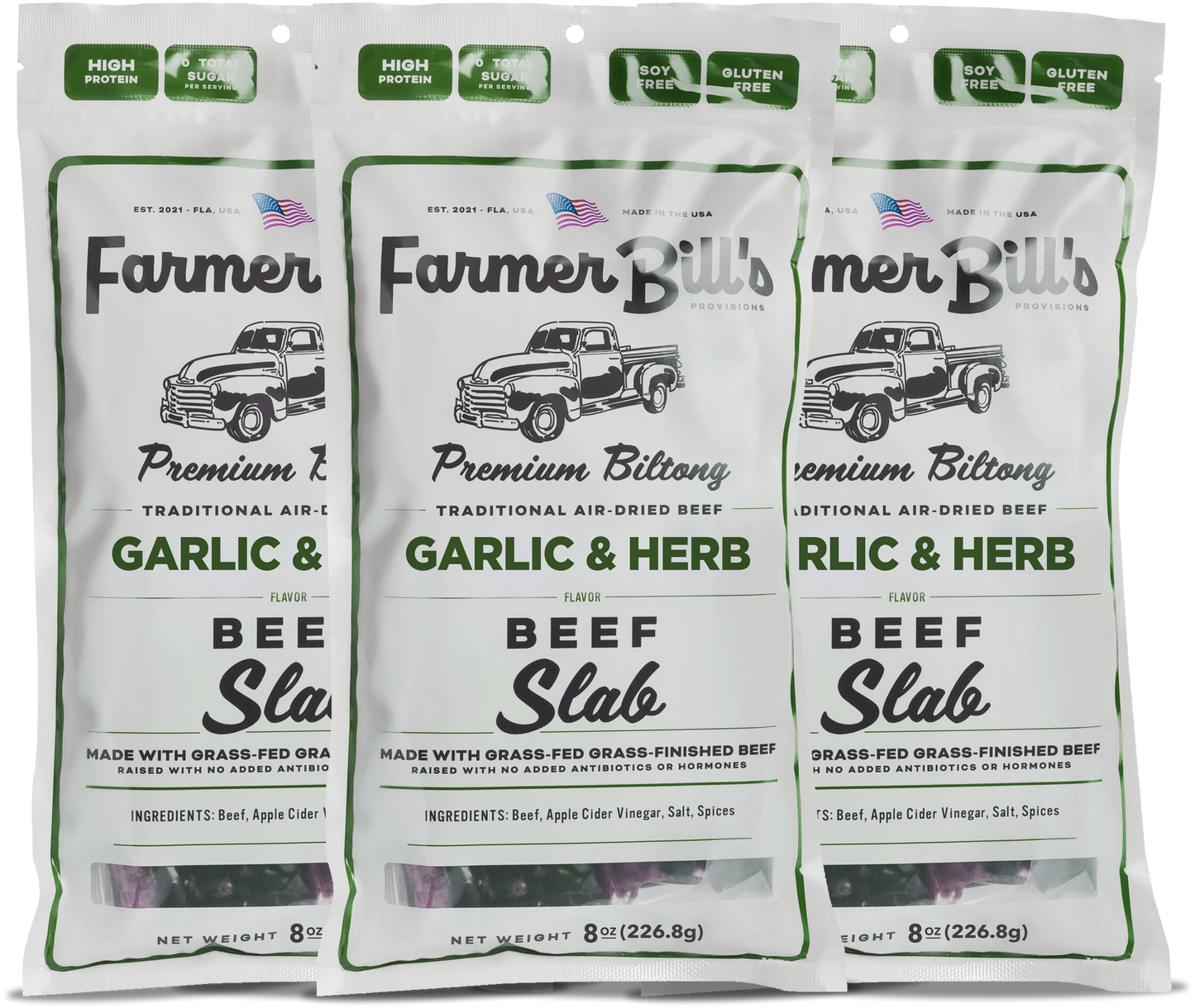 8 oz Garlic & Herb Beef Biltong Slab