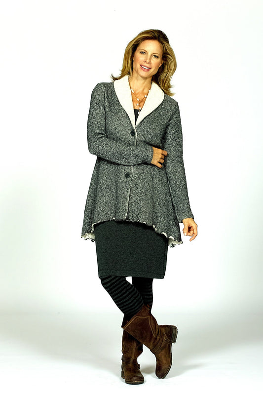 shawl collar knit jacket - Homeland Harvest