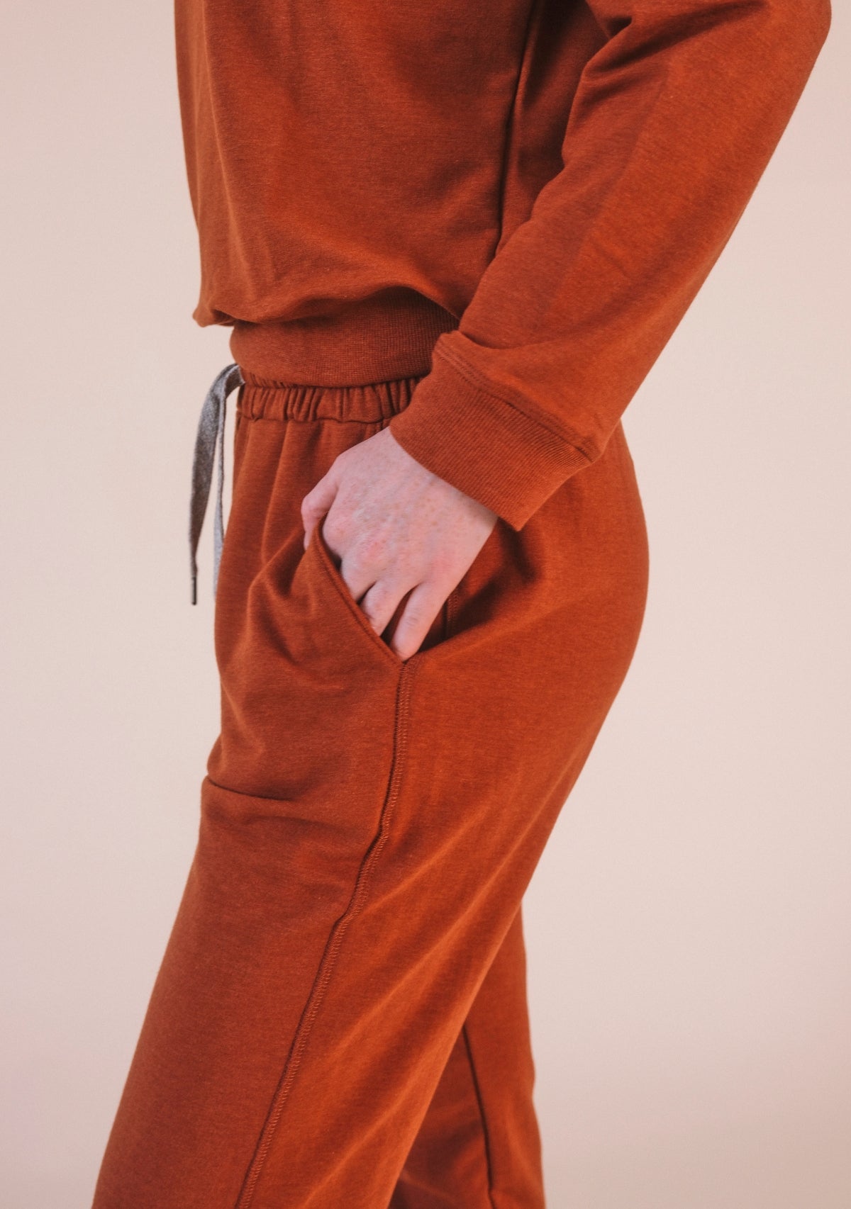 Agnes Organic Cotton + Tencel™ Jogger Pant - Rust - Homeland Harvest