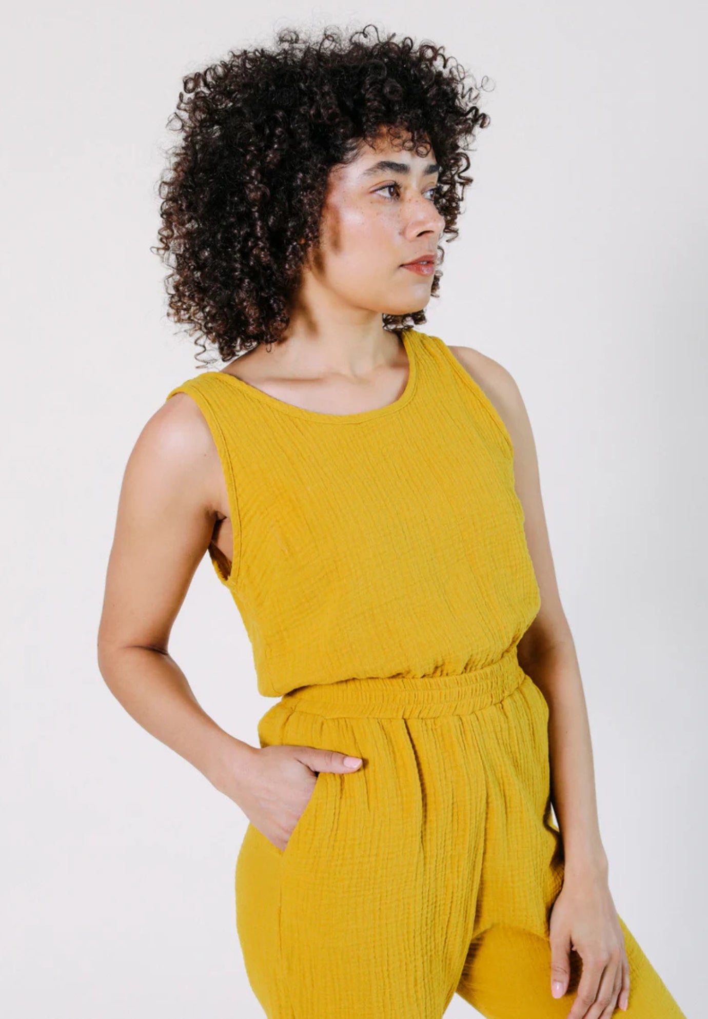 Jameela Organic Cotton Jumpsuit - Golden - Homeland Harvest