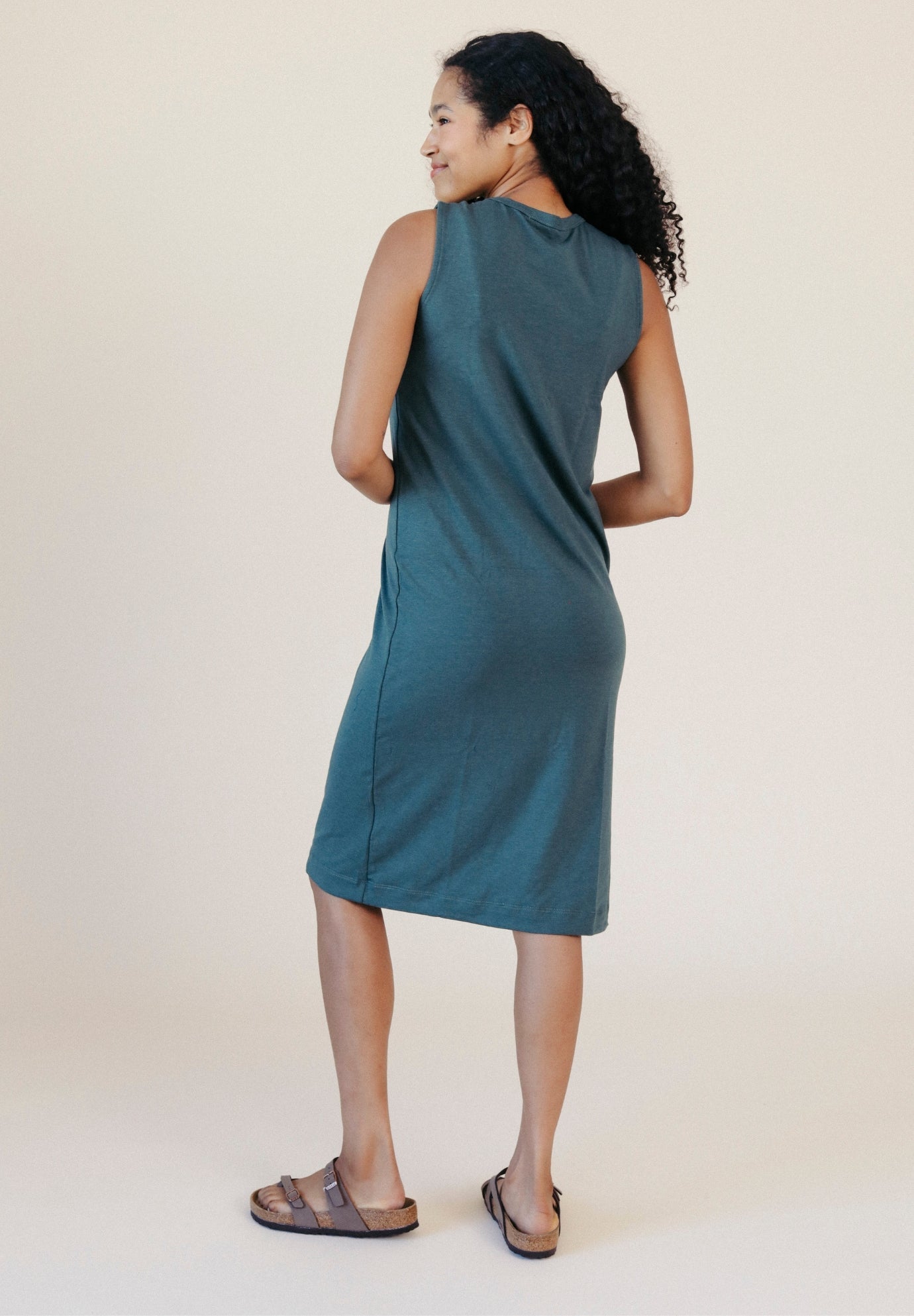 Sophie Tank Jersey Dress - Pine - Homeland Harvest