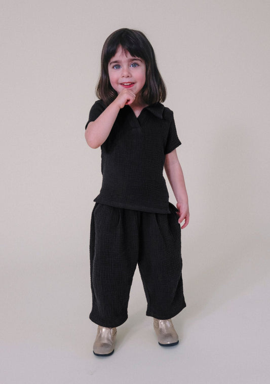 Nico Toddler Top - Black - Homeland Harvest