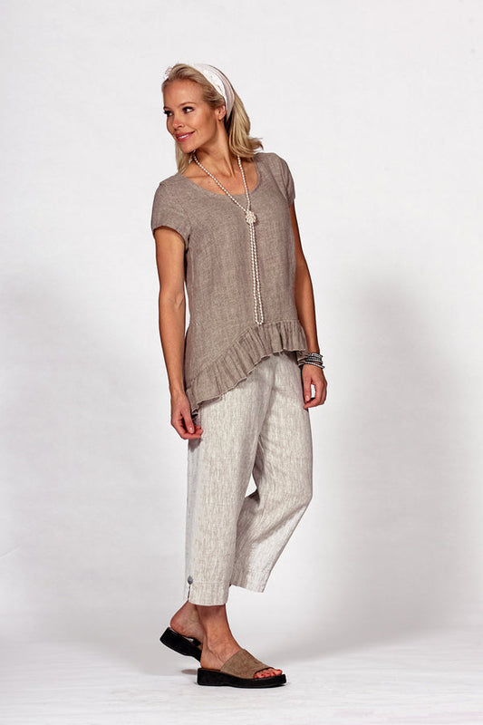 linen and cotton crop pant - Homeland Harvest