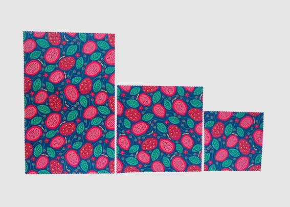 Beeswax Food Wrap - Dragonfruit Print - Homeland Harvest