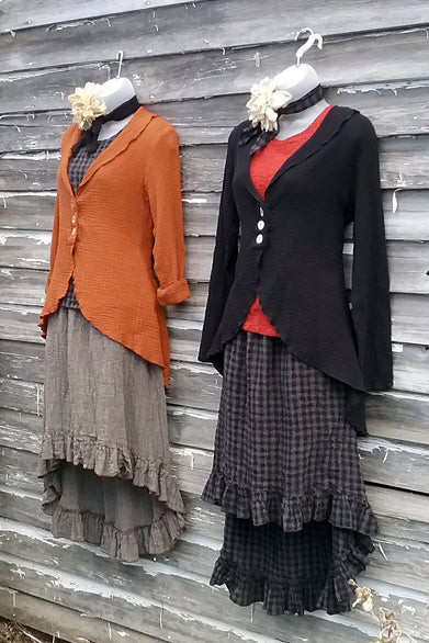 organic gauze shawl collar cardigan - Homeland Harvest