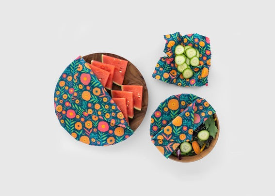 Beeswax Food Wrap - Fall Bloom Print - Homeland Harvest
