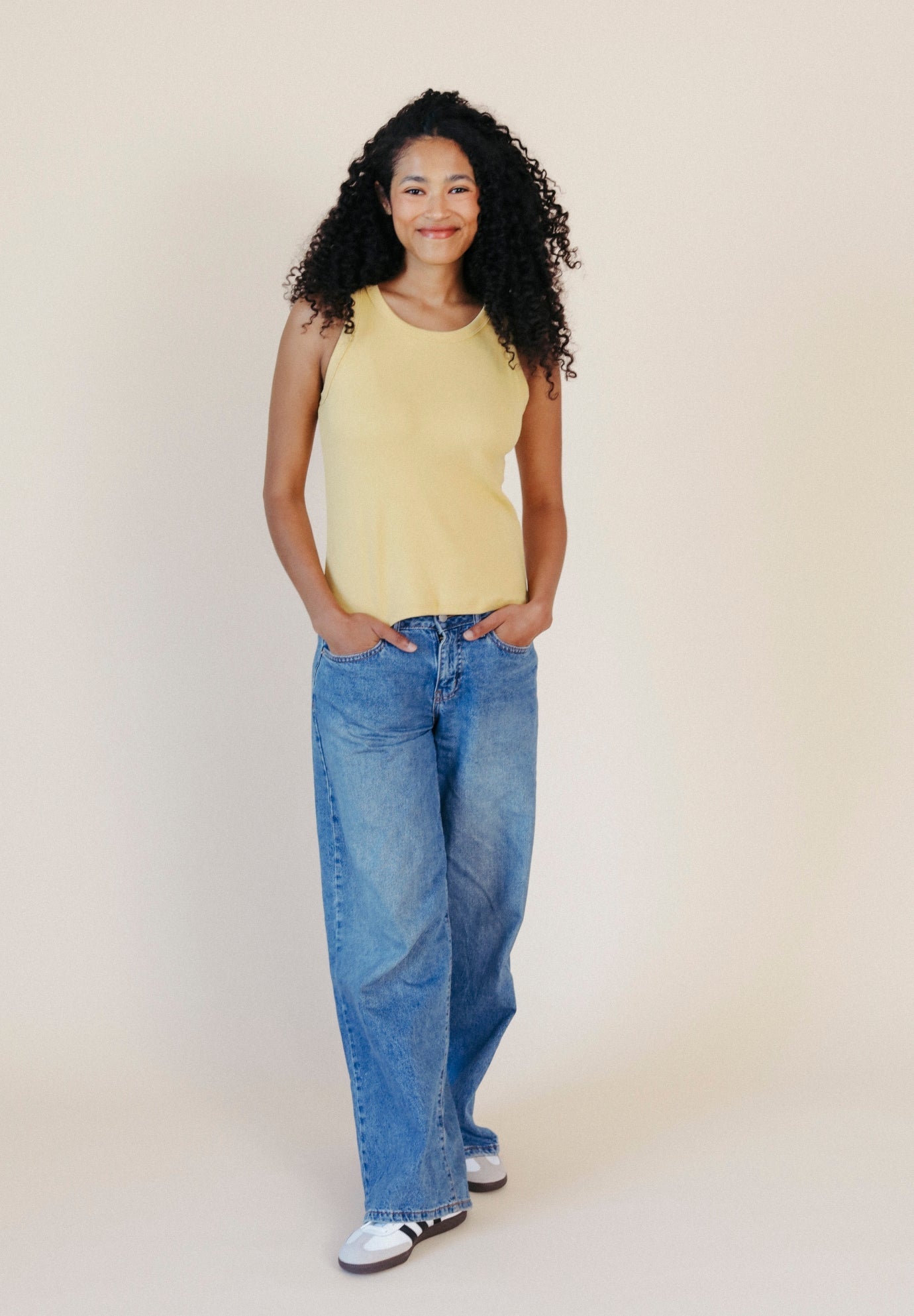 Charlie Ribbed Tank - Sunbeam Yellow - Homeland Harvest