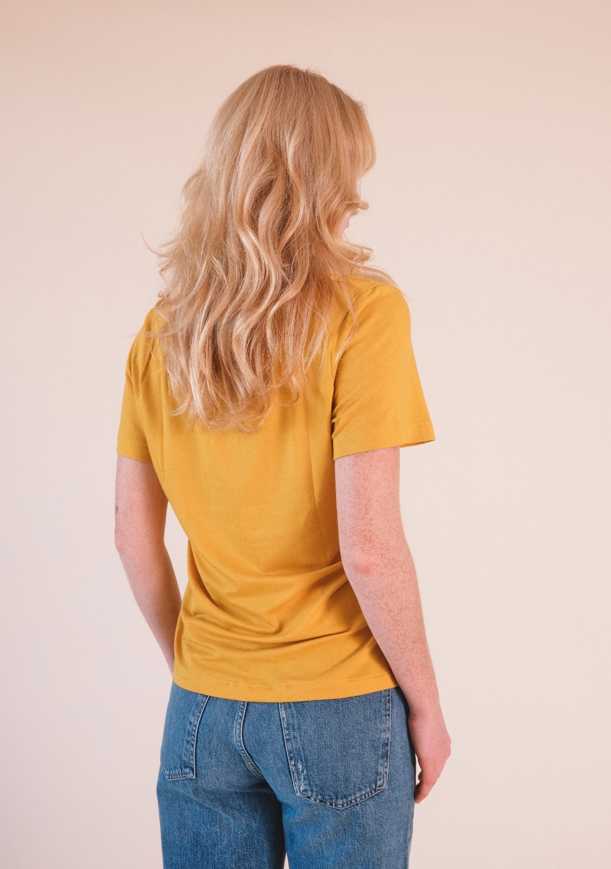 Louise Organic Cotton + Tencel ™ V-neck Tee - Golden - Homeland Harvest