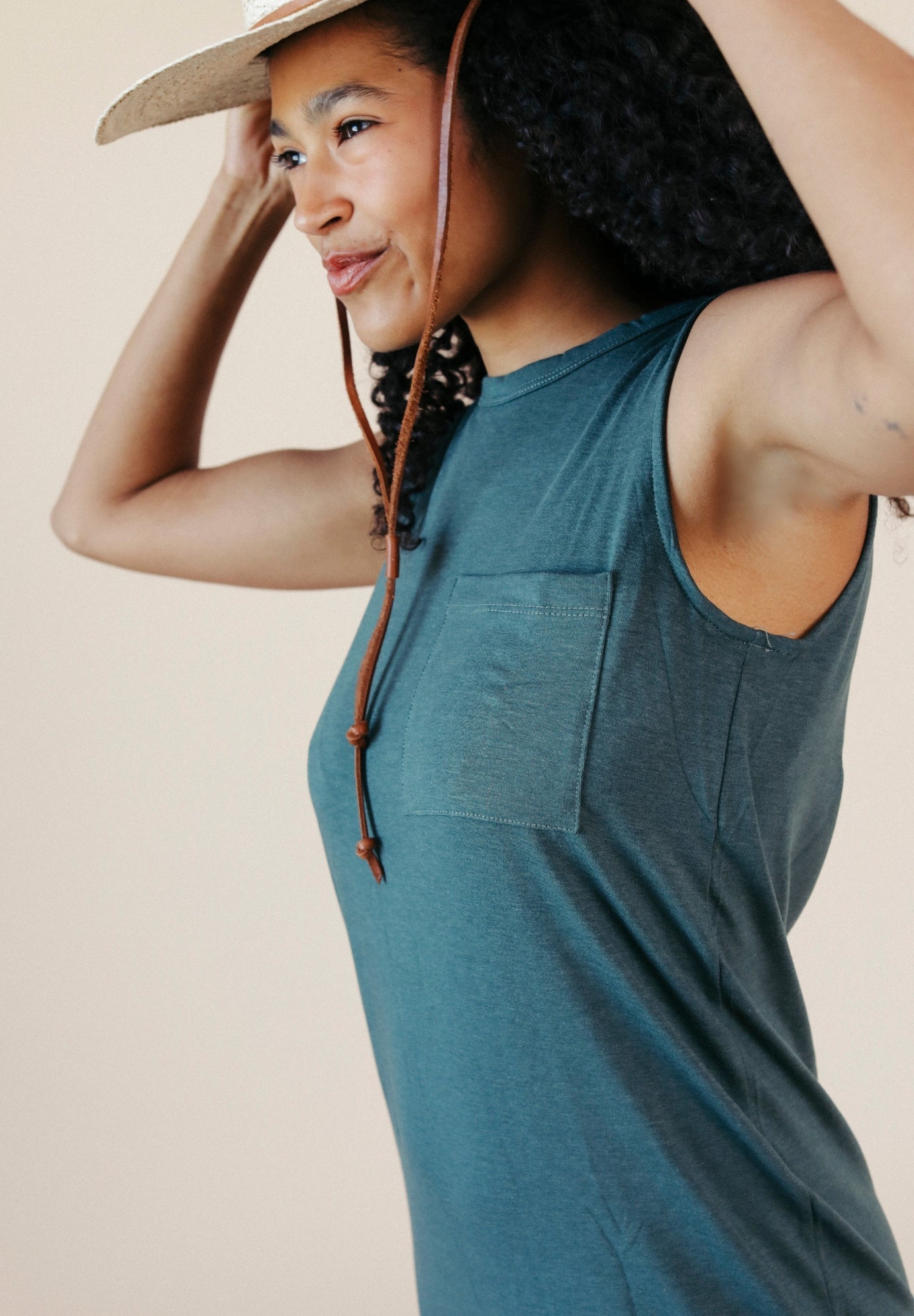 Sophie Tank Jersey Dress - Pine - Homeland Harvest