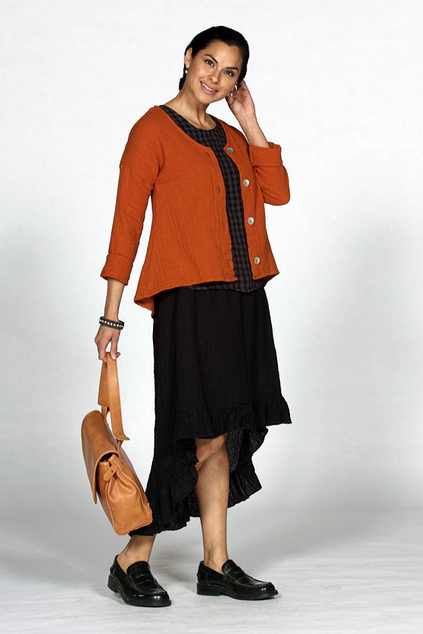button front organic gauze cardigan - Homeland Harvest