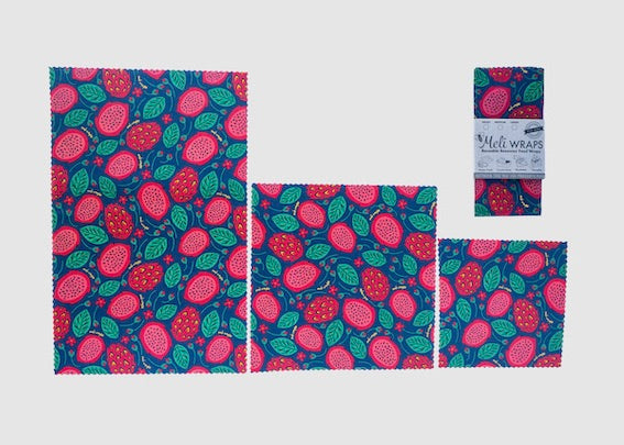 Beeswax Food Wrap - Dragonfruit Print - Homeland Harvest