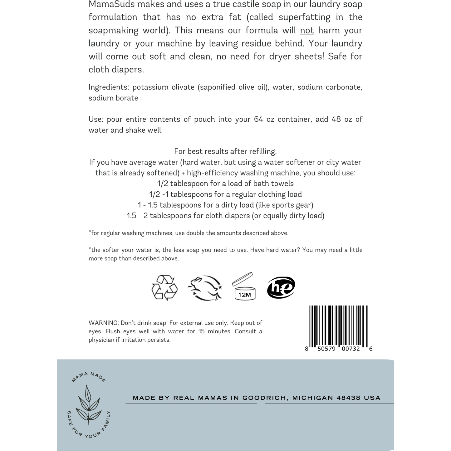 Laundry Soap Concentrate Pouch - Homeland Harvest