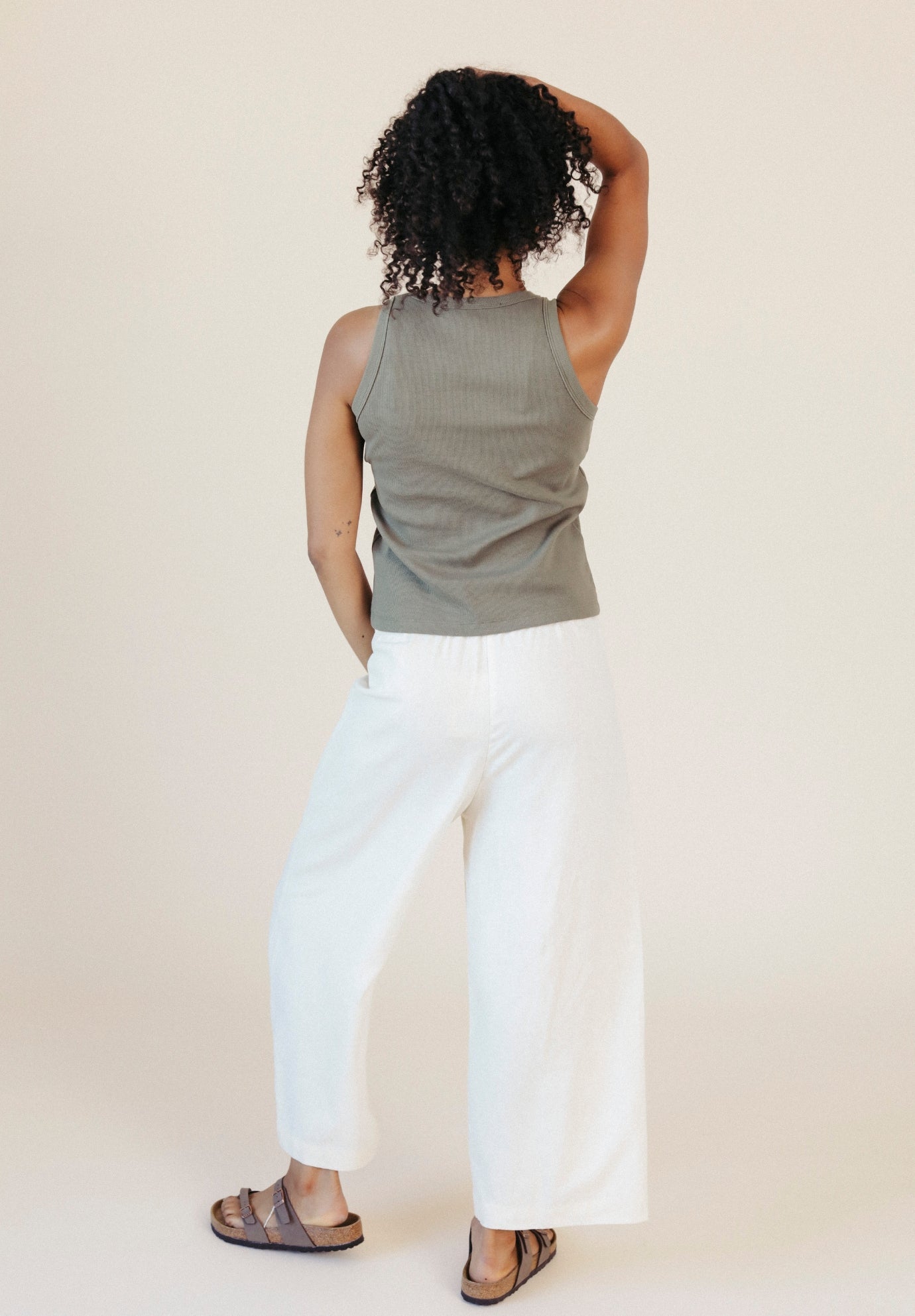 Charlie Ribbed Organic Cotton Tank - Sage - Homeland Harvest