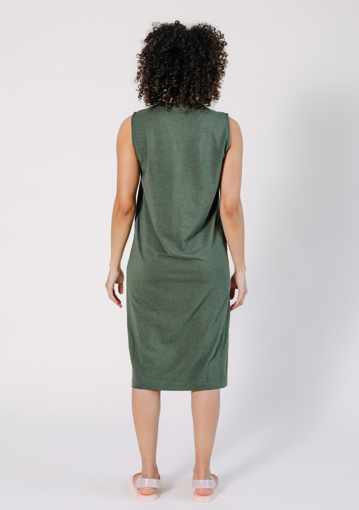 Sophie Tank Jersey Dress - Moss - Homeland Harvest