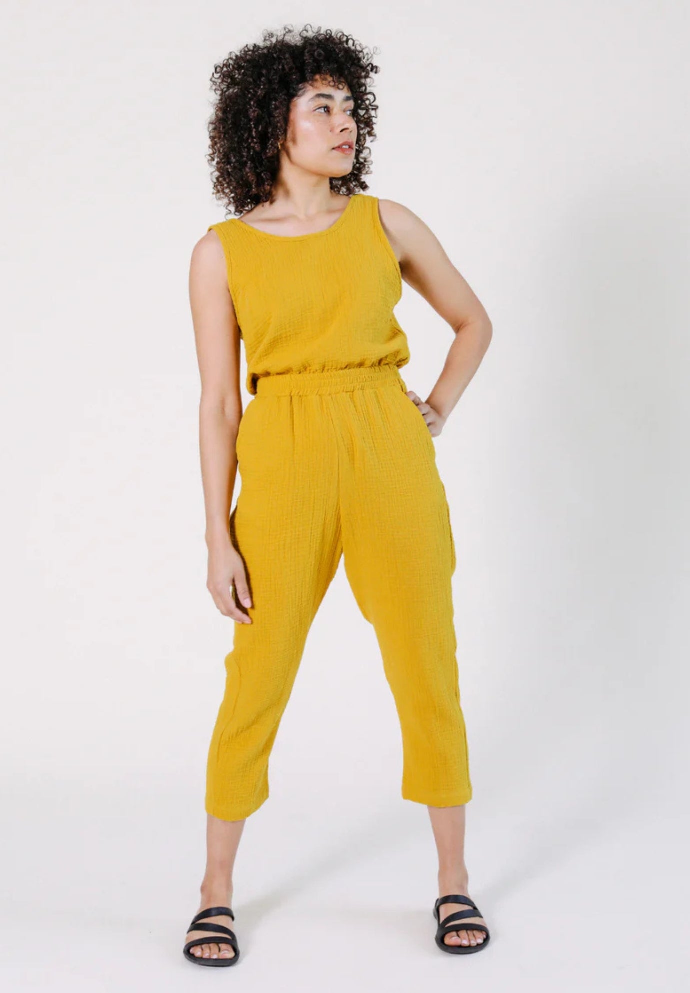 Jameela Organic Cotton Jumpsuit - Golden - Homeland Harvest