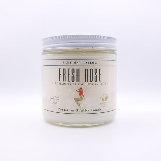 Rose-Scented Tallow & Beeswax Candle | Natural & Non-toxic Candle