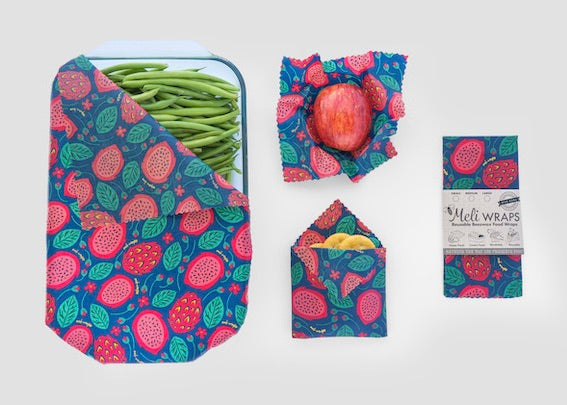 Beeswax Food Wrap - Dragonfruit Print - Homeland Harvest