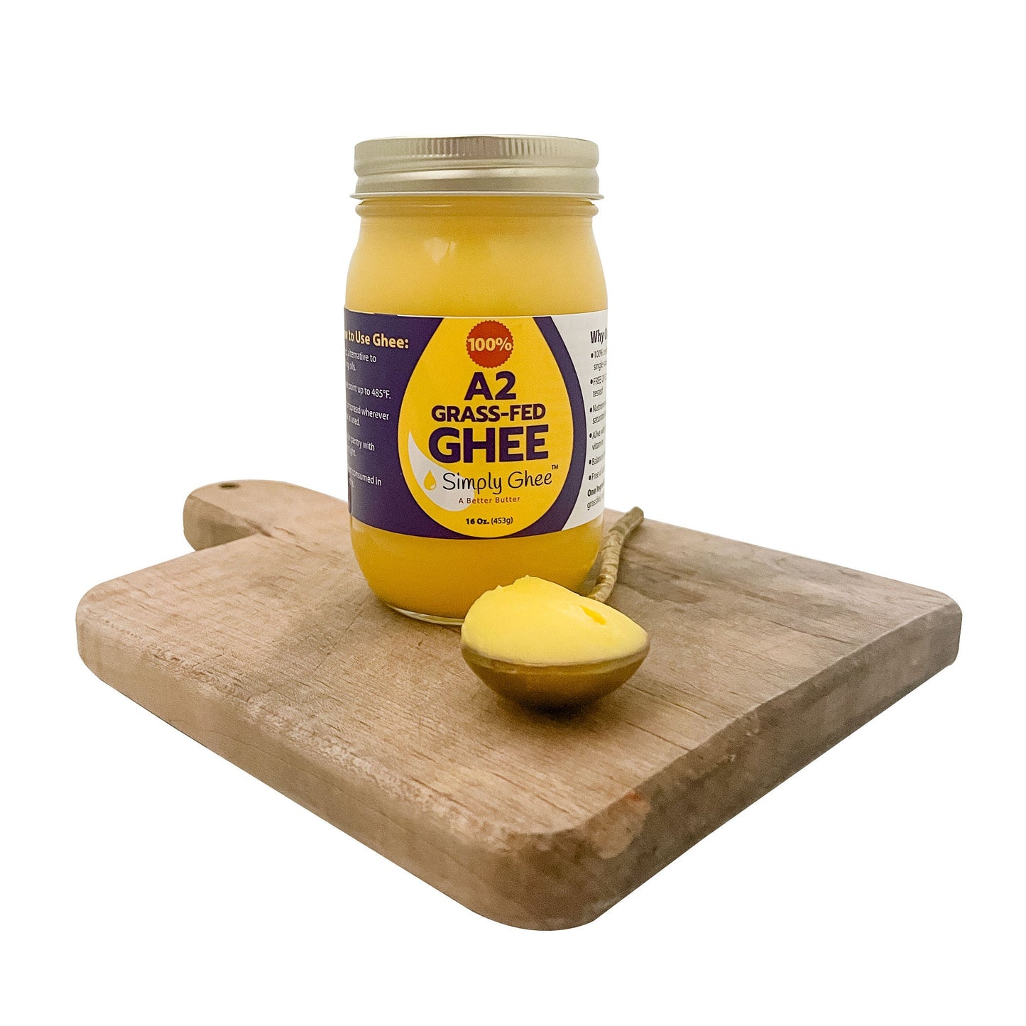 A2 Grassfed Non-GMO Ghee 16oz - Case of 12 - Homeland Harvest
