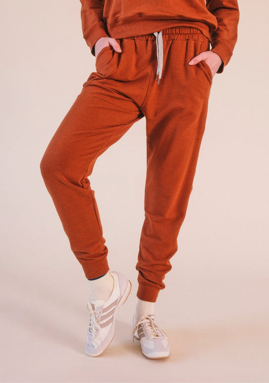 Agnes Organic Cotton + Tencel™ Jogger Pant - Rust - Homeland Harvest