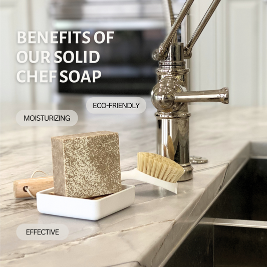 Solid Kitchen Soap Bar - No Plastic Bottles, Cuts Grease Better Than Liquid
