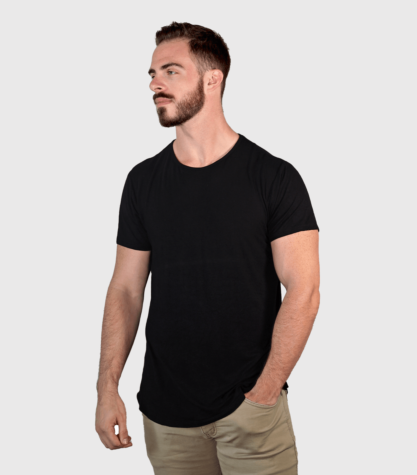 Bamboo Swift Curve-Hem Tee - Black - Homeland Harvest
