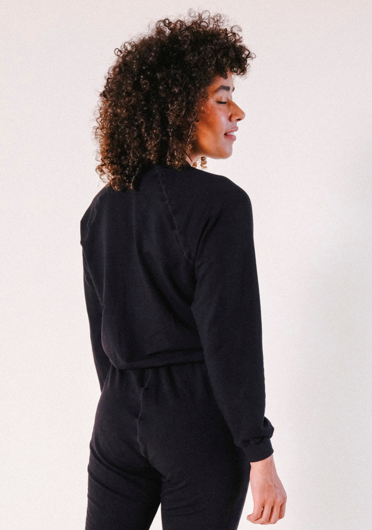Agnes Raglan Organic Cotton + Tencel™ Sweatshirt - Black - Homeland Harvest