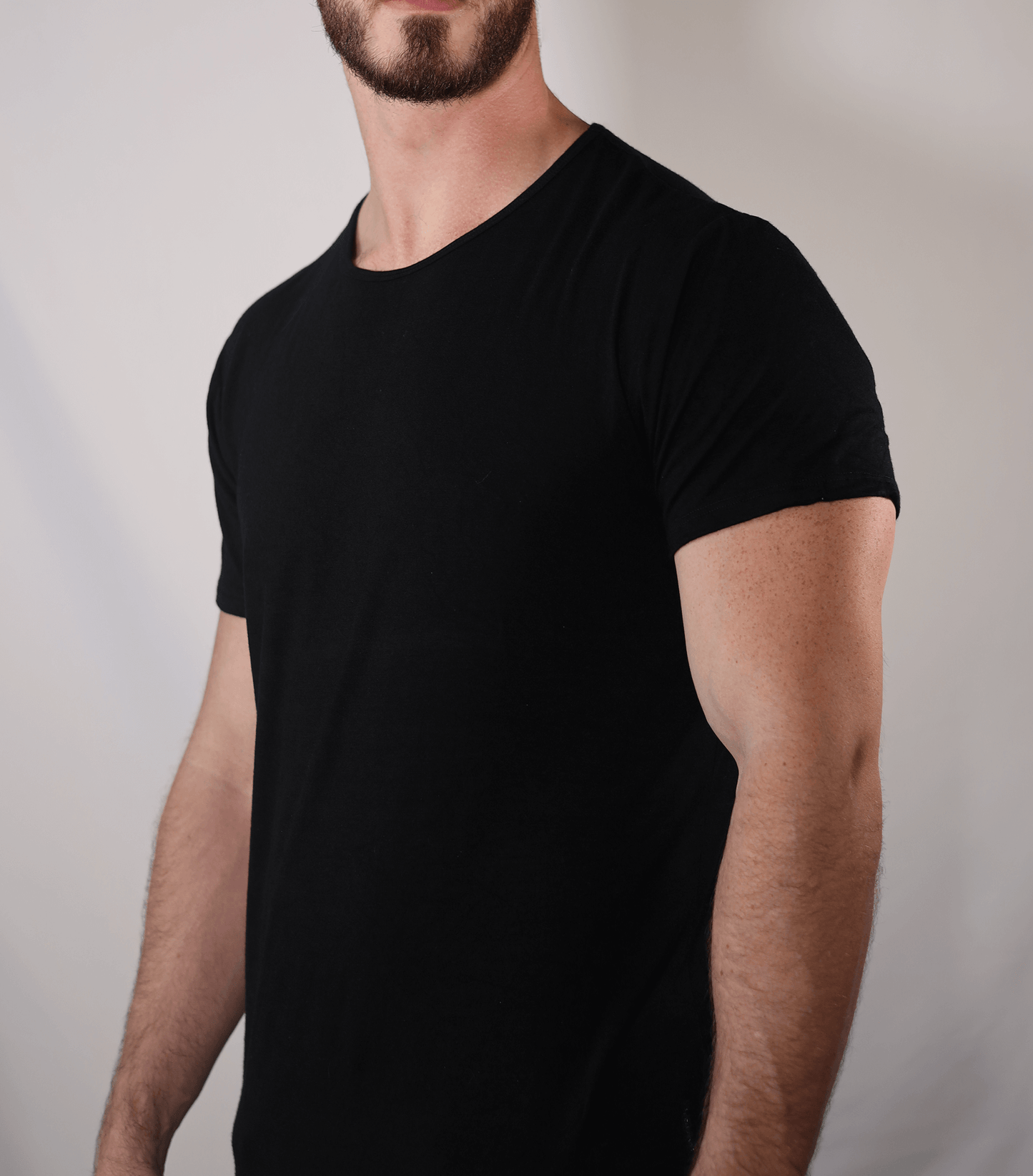 Bamboo Swift Curve-Hem Tee - Black - Homeland Harvest