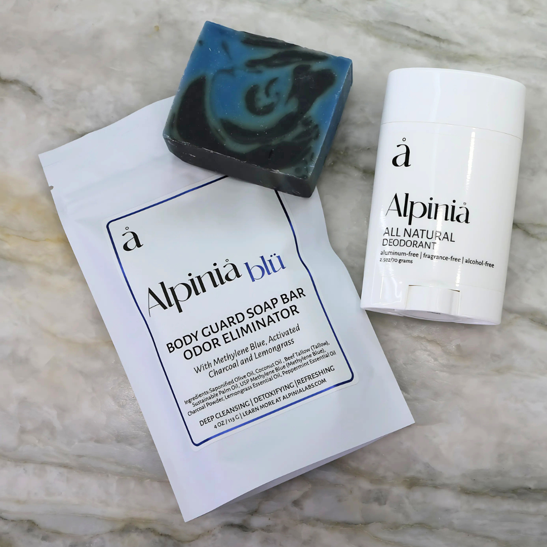 The Pit Kit: Natural Deodorant & Methylene Blue Body Guard Soap Bar Odor Eliminator