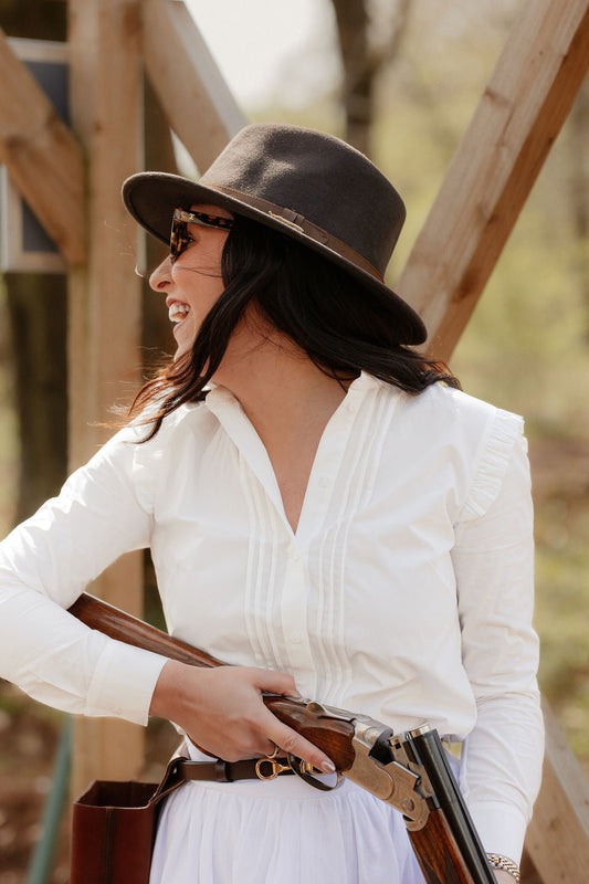 Charlotte Long-Sleeve Cotton Blouse – White - Homeland Harvest